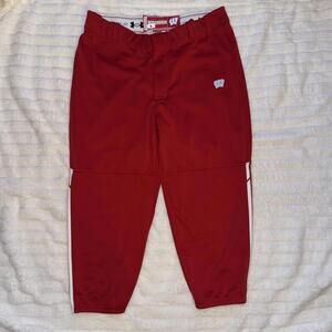 UW Badgers‎ Football Pants Under Armour Wisconsin Red Large Logo Madison